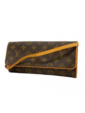 Louis Vuitton Shoulder Bag Monogram Pochette Twin GM Brown